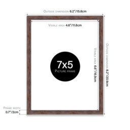 7X5 Walnut Picture Frame (12.7 X 17.8Cm) Poster, Photo, Artwork, Gallery Wall Or Print - thumbnail 3