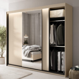 Arte Trend 02 Sliding Door Wardrobe 250Cm - Mirrored Storage With Led Ambience - thumbnail 5