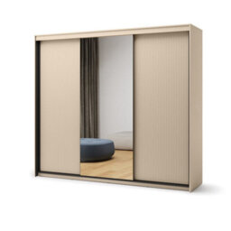 Arte Trend 02 Sliding Door Wardrobe 250Cm - Mirrored Storage With Led Ambience - thumbnail 1