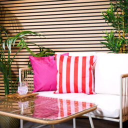 icon Indoor And Outdoor Waterproof Filled Cushion 2X Checkerboard Pink & 2X Pink - thumbnail 4