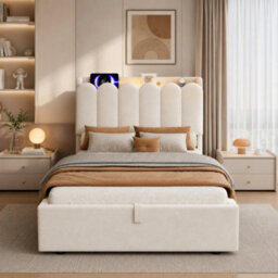 Single Ottoman Storage Bed With Hydraulic Lift, Storage Headboard, Usb, Type-C And Reading Light - thumbnail 5
