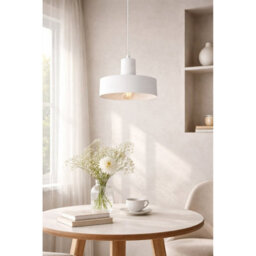 Luminosa Lighting Luminosa Velyo Dome Pendant Ceiling Light White 1X E27 - thumbnail 3