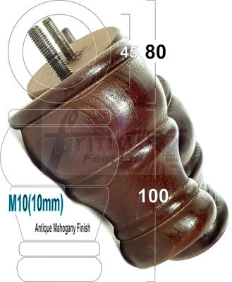 L&F 4X Wooden Bun Feet Antique Mahogany Replacement Furniture Legs Sofas Chairs Footstools M10 Cwc802 - image 1