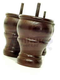 L&F 4X Wooden Bun Feet Antique Mahogany Replacement Furniture Legs Sofas Chairs Footstools M10 Cwc802 - thumbnail 5