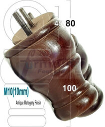 L&F 4X Wooden Bun Feet Antique Mahogany Replacement Furniture Legs Sofas Chairs Footstools M10 Cwc802 - thumbnail 1