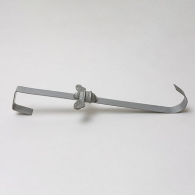 Brass Bee Wreath Hanger - Grey Finish - image 1