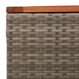 Berkfield Garden Table Grey 55X55X37 Cm Poly Rattan And Acacia Wood - thumbnail 7