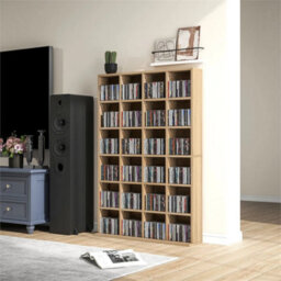 Dvd Cd Media Storage Rack, Video Display Unit, Natural - thumbnail 4
