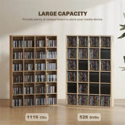 Dvd Cd Media Storage Rack, Video Display Unit, Natural - thumbnail 5