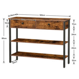 100X24X80Cm Console Hallway Table With 2 Drawers - thumbnail 2