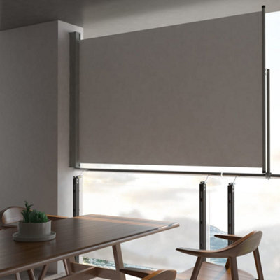 Berkfield Patio Retractable Side Awning 160 X 300 Cm Grey - image 1