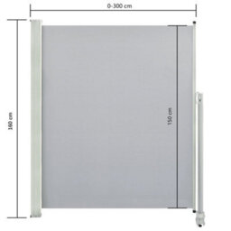 Berkfield Patio Retractable Side Awning 160 X 300 Cm Grey - thumbnail 8