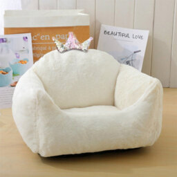 Living And Home White Soft Cushioned Crown Pet Bed Cat Dog Sofa - thumbnail 1