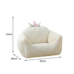 Living And Home White Soft Cushioned Crown Pet Bed Cat Dog Sofa - thumbnail 3