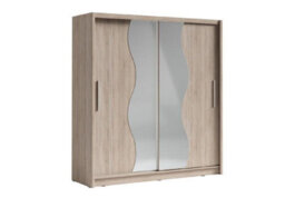 Arte Oak Sonoma Sliding Wardrobe H215Cm - Warm Woodgrain Storage Solution - thumbnail 1