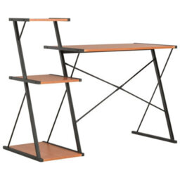Berkfield Desk With Shelf Black And Brown 116X50X93 Cm - thumbnail 4