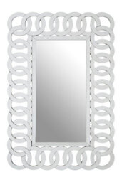 Orsina Gianna Wall Mirror, Silver, Wood, Glass - thumbnail 1