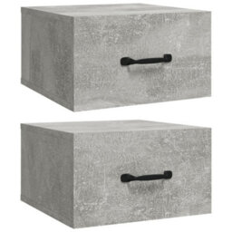 Berkfield Wall-Mounted Bedside Cabinets 2 Pcs Concrete Grey 35X35X20 Cm - thumbnail 2