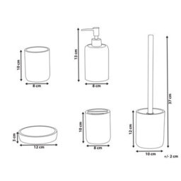 Beliani 5-Piece Bathroom Accessories Set Camana Pink - thumbnail 3