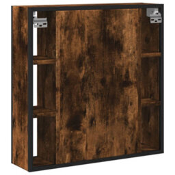 Berkfield Bathroom Mirror Cabinet Smoked Oak 60X16X60 Cm Engineered Wood - thumbnail 8