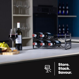 Livivo Modular Wine Rack - Matt Black - thumbnail 4