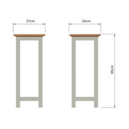 Fwstyle Ready Assembled Oak Side Table Sage Green - thumbnail 6