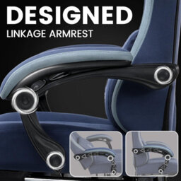 Gtplayer Fabric Gaming Chair With Footrest, Computer Chairs For Adults With Pocket Spring Cushion Ergonomic For Home Office, Blue - thumbnail 6