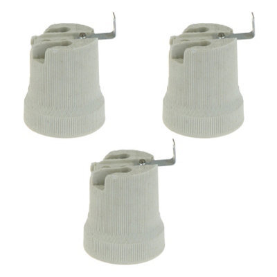 E27 Lamp Holder 3 Pack White Ceramic Porcelain Socket 60W Max Industrial Style Pendant Table Wall Light Fitting - image 1