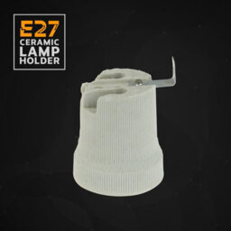 E27 Lamp Holder 3 Pack White Ceramic Porcelain Socket 60W Max Industrial Style Pendant Table Wall Light Fitting - thumbnail 5
