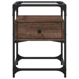 Berkfield Bedside Cabinet Brown Oak 40X40X55 Cm Engineered Wood - thumbnail 4