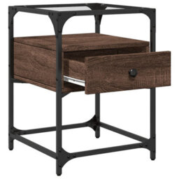 Berkfield Bedside Cabinet Brown Oak 40X40X55 Cm Engineered Wood - thumbnail 7