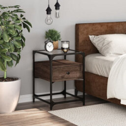 Berkfield Bedside Cabinet Brown Oak 40X40X55 Cm Engineered Wood