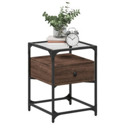Berkfield Bedside Cabinet Brown Oak 40X40X55 Cm Engineered Wood - thumbnail 3