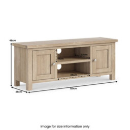 Farro Washed Oak 120Cm Large Tv Unit - Fully Assembled - Painted With Oak Top By Roseland Furniture - thumbnail 9