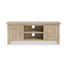 Farro Washed Oak 120Cm Large Tv Unit - Fully Assembled - Painted With Oak Top By Roseland Furniture - thumbnail 3