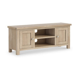 Farro Washed Oak 120Cm Large Tv Unit - Fully Assembled - Painted With Oak Top By Roseland Furniture