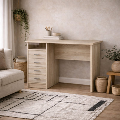 Wyld Haus Billabong Natural Oak 4-Drawer Compact Office Desk - image 1
