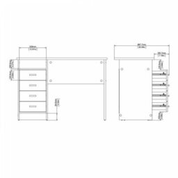 Wyld Haus Billabong Natural Oak 4-Drawer Compact Office Desk - thumbnail 9