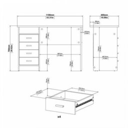 Wyld Haus Billabong Natural Oak 4-Drawer Compact Office Desk - thumbnail 8