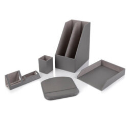 Vitinni Desk Organiser Set And File Storage - Leather Mouse Mat, Magazine File Caddy, Pen Holder, Paper Tray, Phone Holder And Bus - thumbnail 5