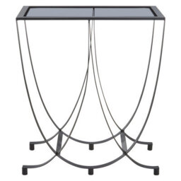 Orsina Trento Black Console Table With Grey Glass Top