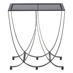 Orsina Trento Black Console Table With Grey Glass Top - thumbnail 3