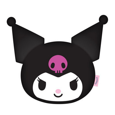 Character World Kuromi Shaped Cushion Black Sanrio Pillow Plush For Bedroom Sofa 33 X 40Cm - image 1