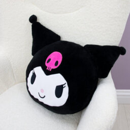 Character World Kuromi Shaped Cushion Black Sanrio Pillow Plush For Bedroom Sofa 33 X 40Cm - thumbnail 4