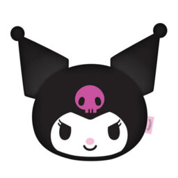 Character World Kuromi Shaped Cushion Black Sanrio Pillow Plush For Bedroom Sofa 33 X 40Cm - thumbnail 1