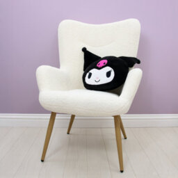 Character World Kuromi Shaped Cushion Black Sanrio Pillow Plush For Bedroom Sofa 33 X 40Cm - thumbnail 3