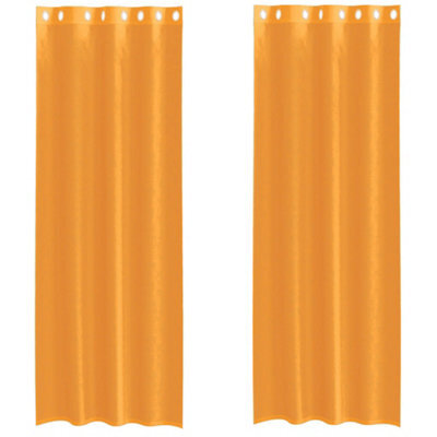 Berkfield Durable Voile Curtains With Grommets 2 Pcs Orange 140X300 Cm