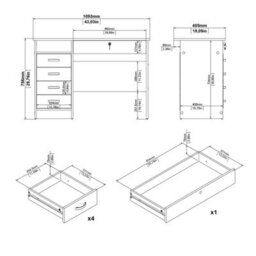 Wyld Haus Billabong White Wooden Office Desk 5 Drawers - thumbnail 9