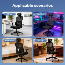 Levede Office Computer Chair Mesh Ergonomic Lumbar Swivel  Armrest Headrest - thumbnail 9