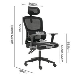 Levede Office Computer Chair Mesh Ergonomic Lumbar Swivel  Armrest Headrest - thumbnail 4